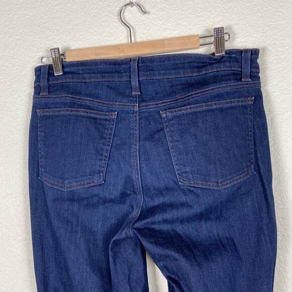 Eileen Fisher Mid Rise Jeans Dark Wash Skinny Straight Leg Size 8 - Picture 6 of 7